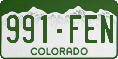 CO license plate 991FEN