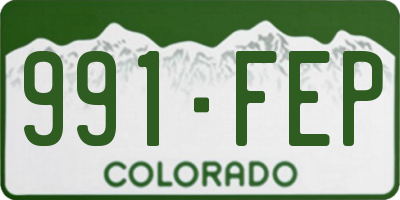 CO license plate 991FEP