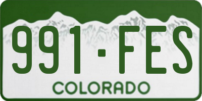 CO license plate 991FES