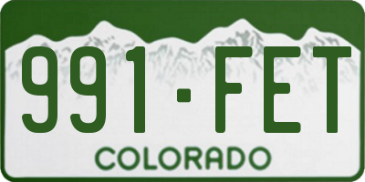 CO license plate 991FET
