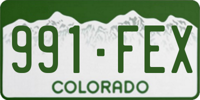 CO license plate 991FEX