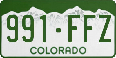 CO license plate 991FFZ