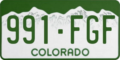 CO license plate 991FGF