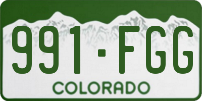CO license plate 991FGG