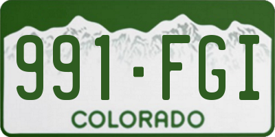 CO license plate 991FGI
