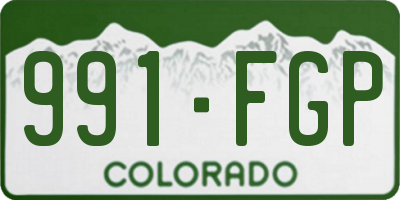 CO license plate 991FGP