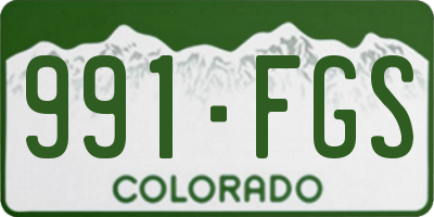 CO license plate 991FGS
