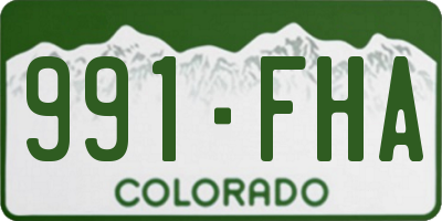 CO license plate 991FHA