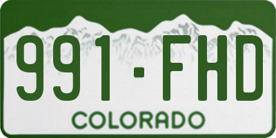 CO license plate 991FHD