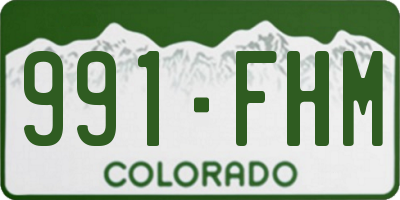 CO license plate 991FHM