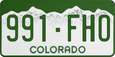 CO license plate 991FHO