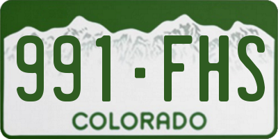 CO license plate 991FHS