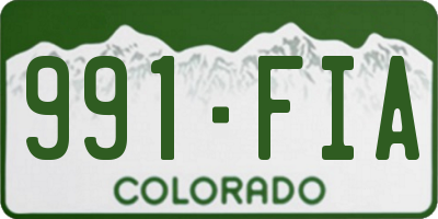 CO license plate 991FIA