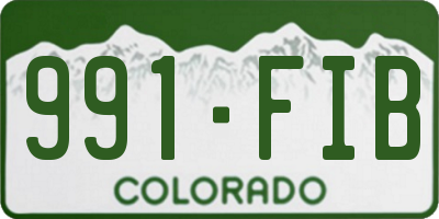 CO license plate 991FIB