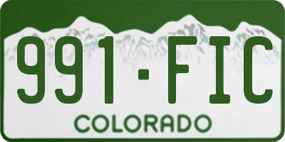 CO license plate 991FIC