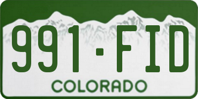 CO license plate 991FID