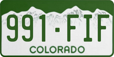 CO license plate 991FIF