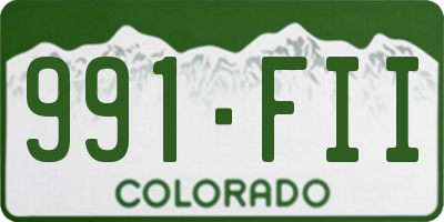 CO license plate 991FII