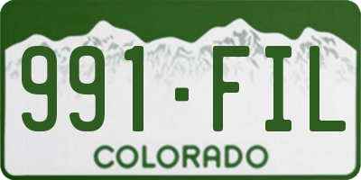CO license plate 991FIL