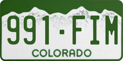 CO license plate 991FIM