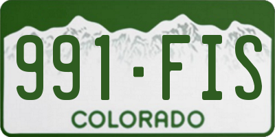 CO license plate 991FIS