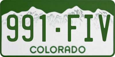 CO license plate 991FIV