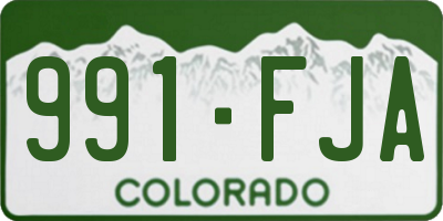 CO license plate 991FJA