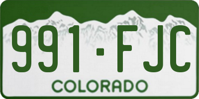 CO license plate 991FJC