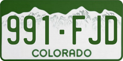 CO license plate 991FJD