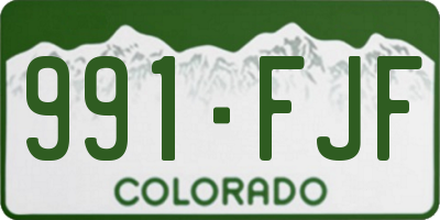 CO license plate 991FJF