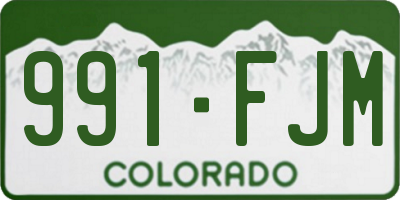 CO license plate 991FJM