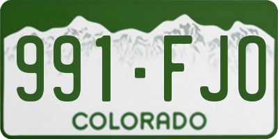 CO license plate 991FJO