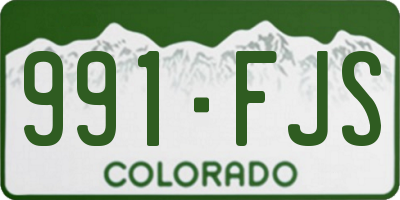 CO license plate 991FJS