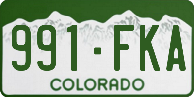 CO license plate 991FKA