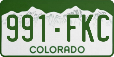CO license plate 991FKC