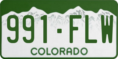 CO license plate 991FLW