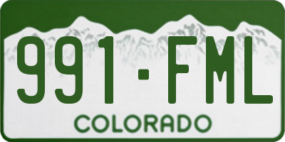 CO license plate 991FML