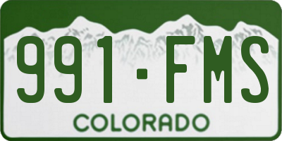 CO license plate 991FMS