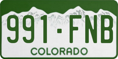 CO license plate 991FNB