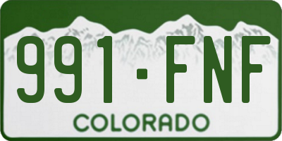 CO license plate 991FNF