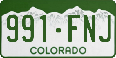 CO license plate 991FNJ