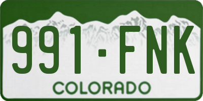CO license plate 991FNK