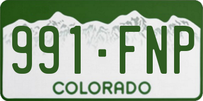 CO license plate 991FNP