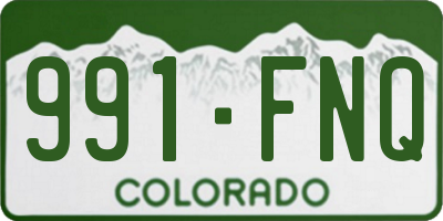 CO license plate 991FNQ