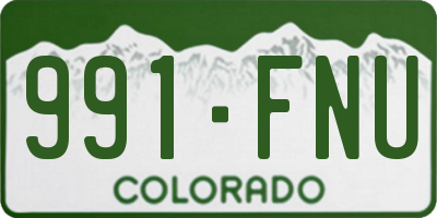 CO license plate 991FNU