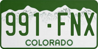 CO license plate 991FNX