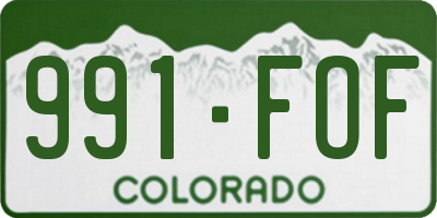 CO license plate 991FOF