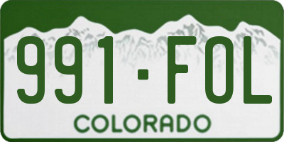 CO license plate 991FOL