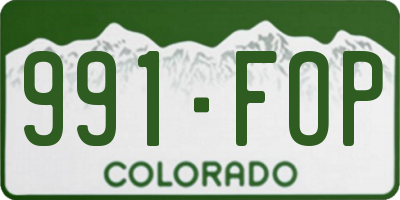 CO license plate 991FOP
