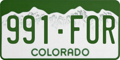 CO license plate 991FOR
